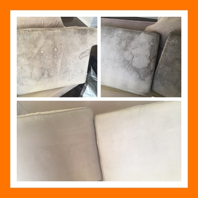 Upholstery Cleaning - Cream Cushions Steam Cleaned