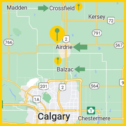 Map showing Airdrie Alberta