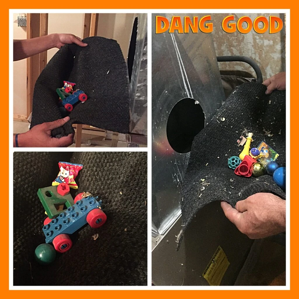 debris found in furnace and vents